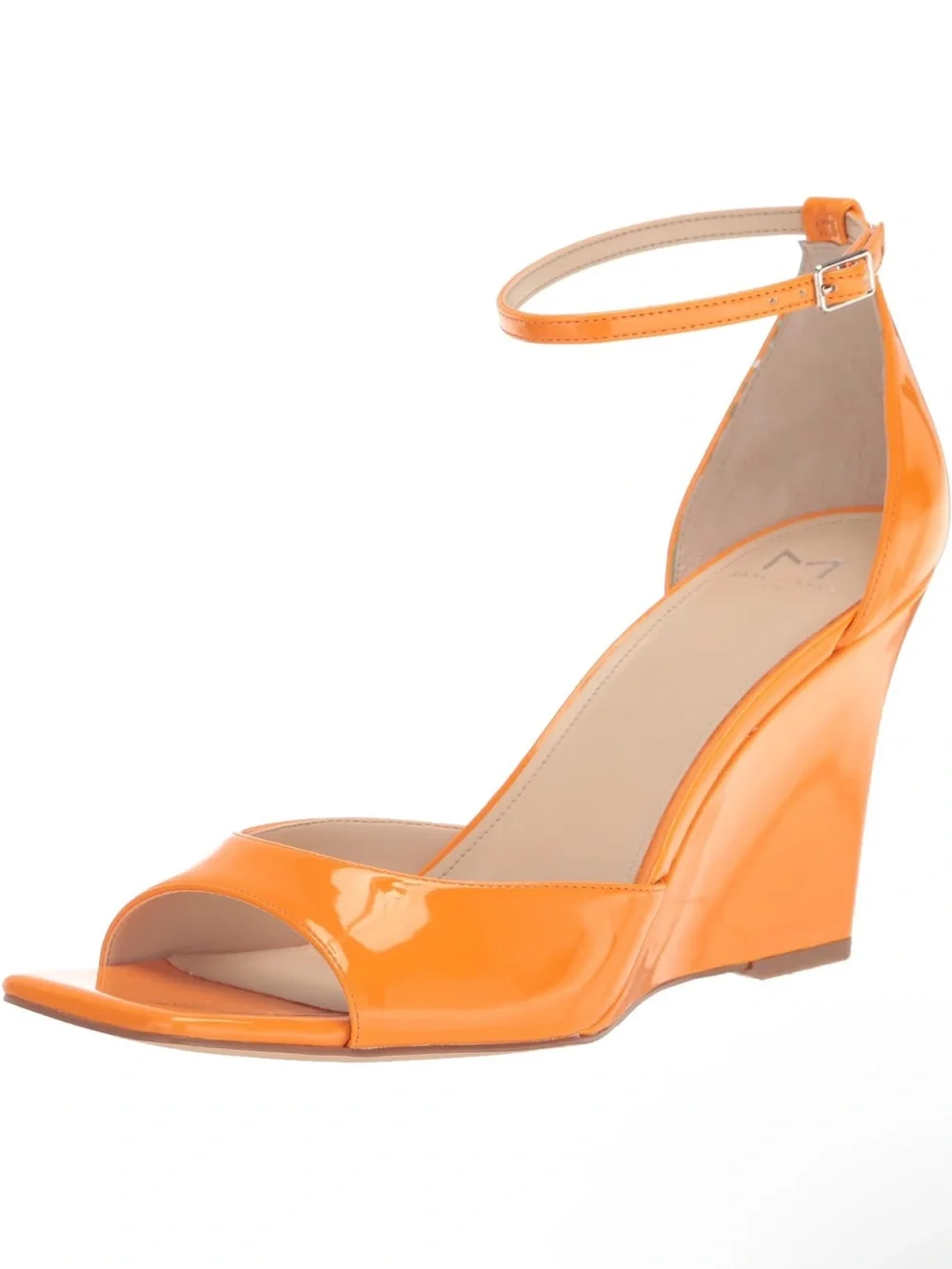 Marc fisher Orange Patent Wedge Sandals with Ankle Strap